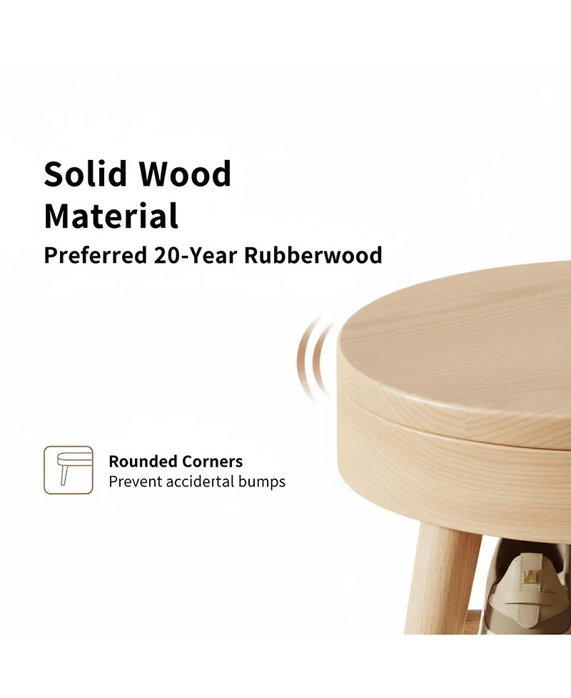 Yigii Solid Wood Shoe Bench Coat Rack Storage Narrow Entryway