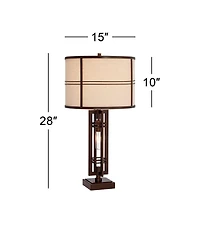 Franklin Iron Works Elias Modern Industrial Table Lamp 28" Tall