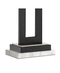 360 Lighting Neil Modern Table Lamp with Marble Riser 26" High Two Tone Usb Charging Port Rectangular Shade Bedroom for Bedroom Living Room Desk