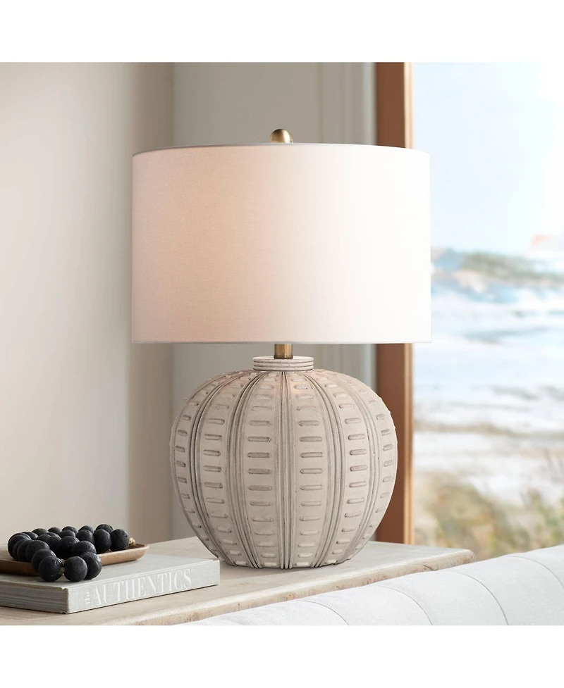 360 Lighting Keira 24" High Gourd Small Modern Coastal 3-Way Table Lamp Single Shade Living Room Bedroom Bedside Nightstand