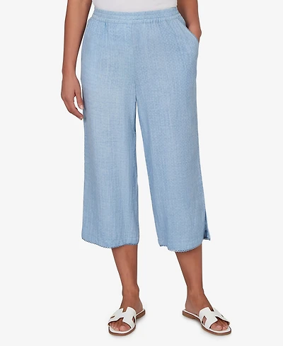Ruby Rd. Petite Snow Washed Gauze Pull-On Capri Pants