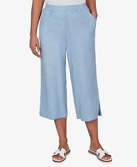 Ruby Rd. Petite Snow Washed Gauze Pull-On Capri Pants