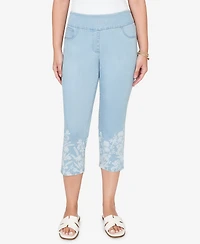 Ruby Rd. Petite Printed-Hem Denim Capri Pants