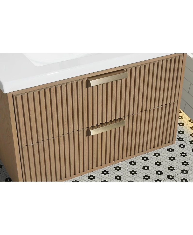 Ari Bath Diego 30" Floating Bathroom Vanity Oak