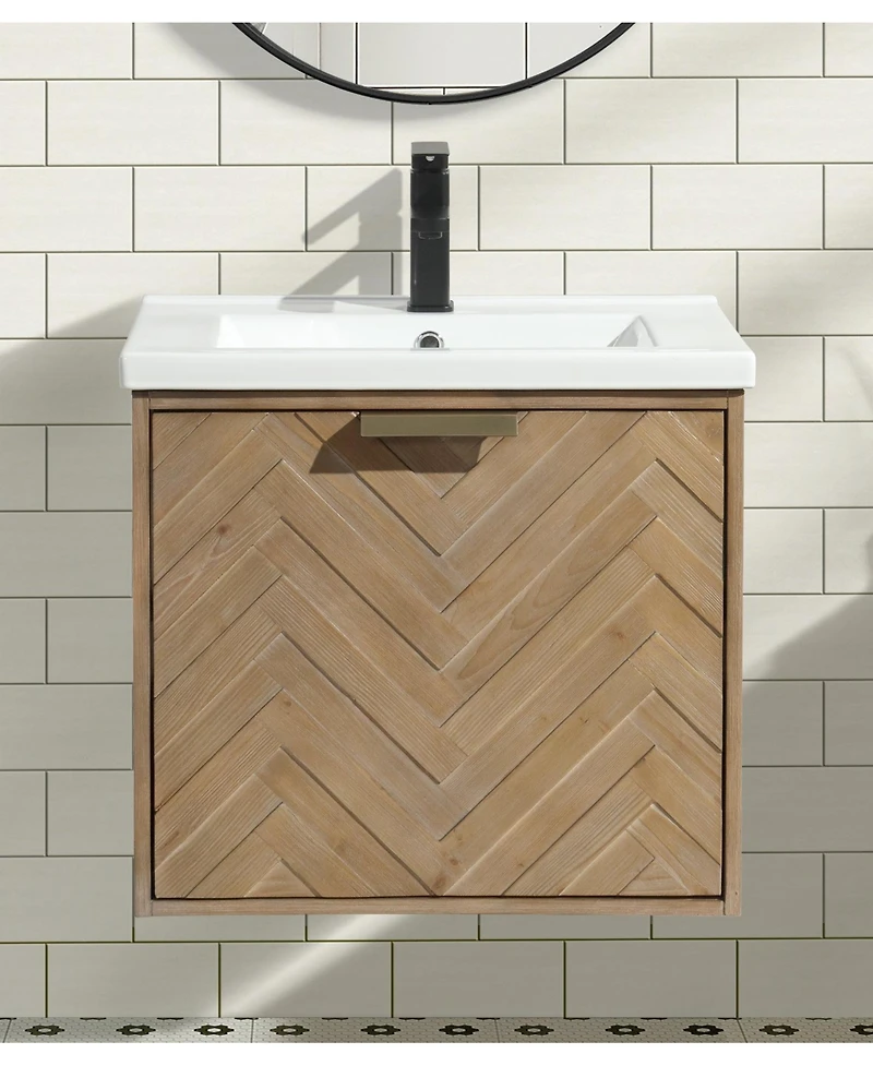 Ari Bath Carlsbad 24" Floating Bathroom Vanity Weathered Fir