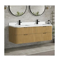 Ari Bath Chantal 60" Floating Bathroom Vanity Oak