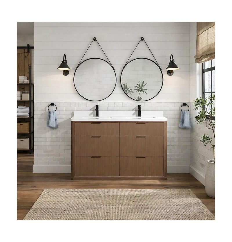 Ari Bath Aria 55" Bathroom Vanity Smoked Oak