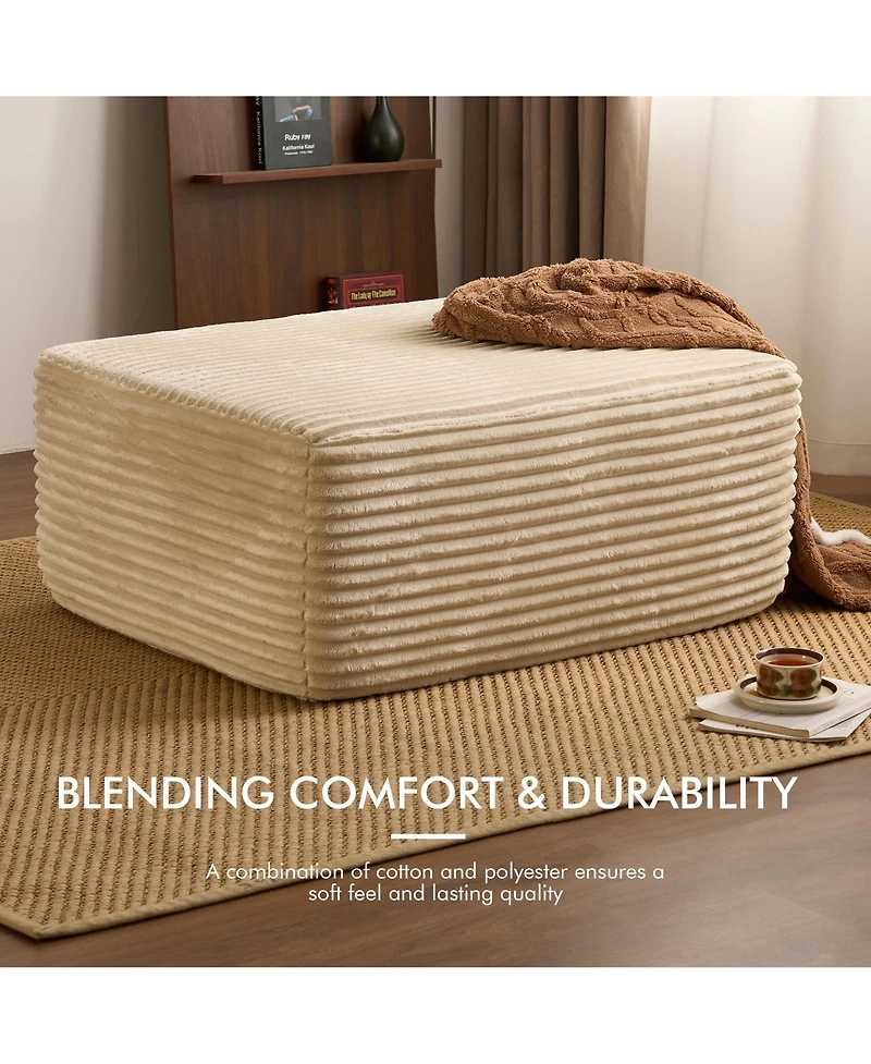 Xizzi 37" Corduroy Ottoman, Upholstered Cloud Ottoman for Boneless Couch, Modular Sectional Sofa Living Room, Memory Foam