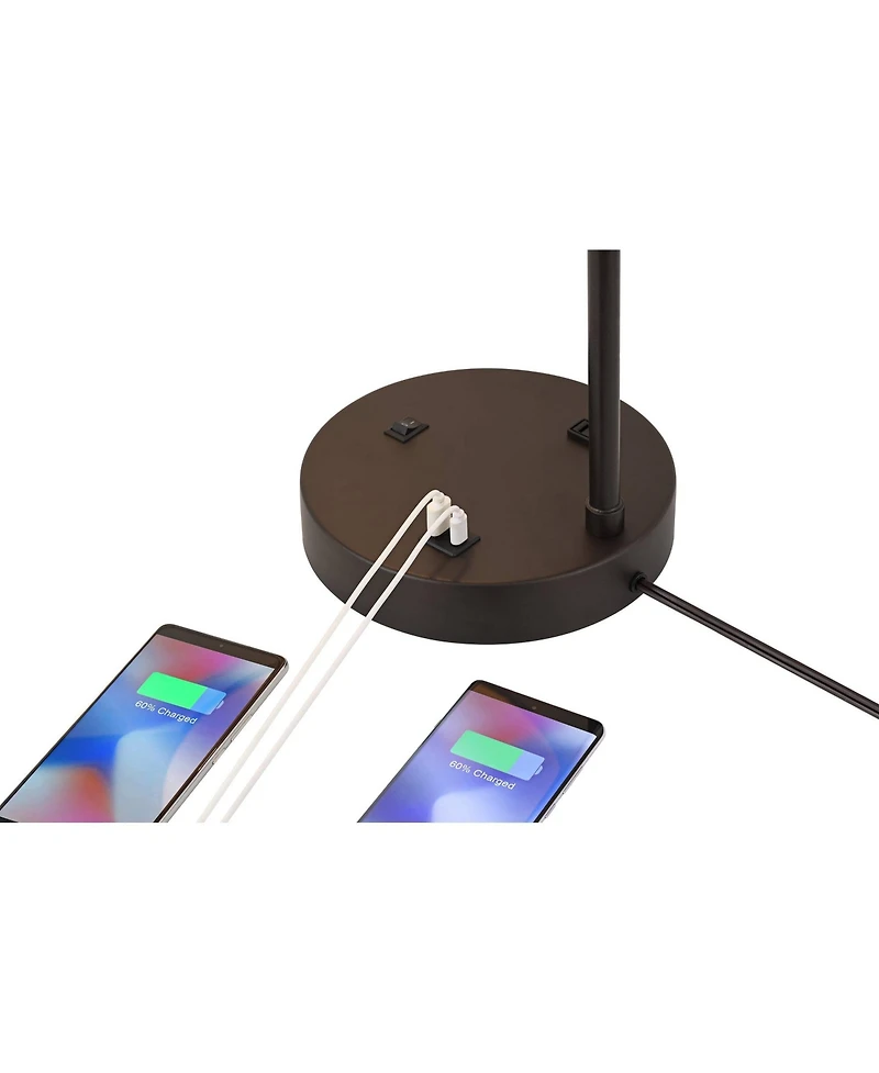 360 Lighting Colby 21" High Modern Desk Lamps Set of 2 Usb Port Ac Power Outlet Smart Socket