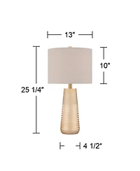 360 Lighting Mira 25 1/4" High Modern Table Lamps Set of 2 Textured Finish Oatmeal Shade Living Room Bedroom Bedside