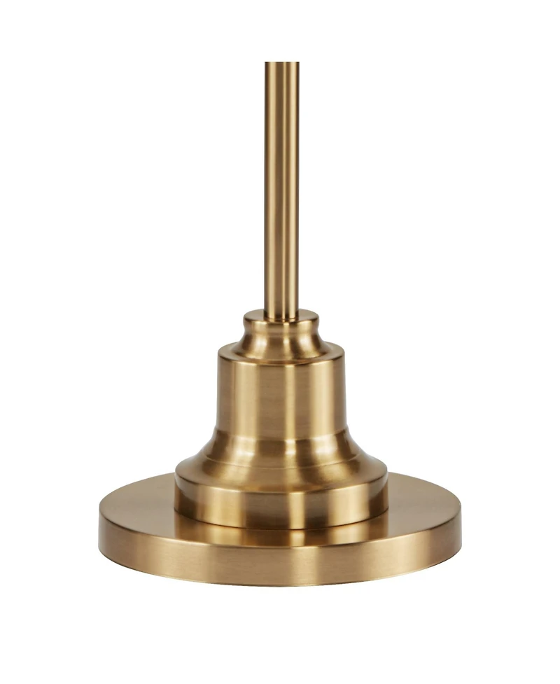 360 Lighting Dyna Traditional 58" Tall Standing Floor Lamp Pole Pull Chain Antique Brass Finish Pleated French Shade