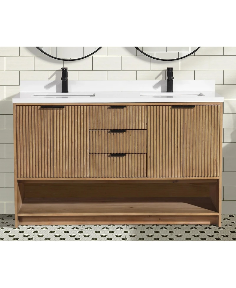 Ari Bath Diego 55" Bathroom Vanity Weathered Fir