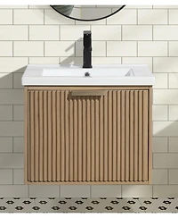 Ari Bath Diego 24" Floating Bathroom Vanity Oak