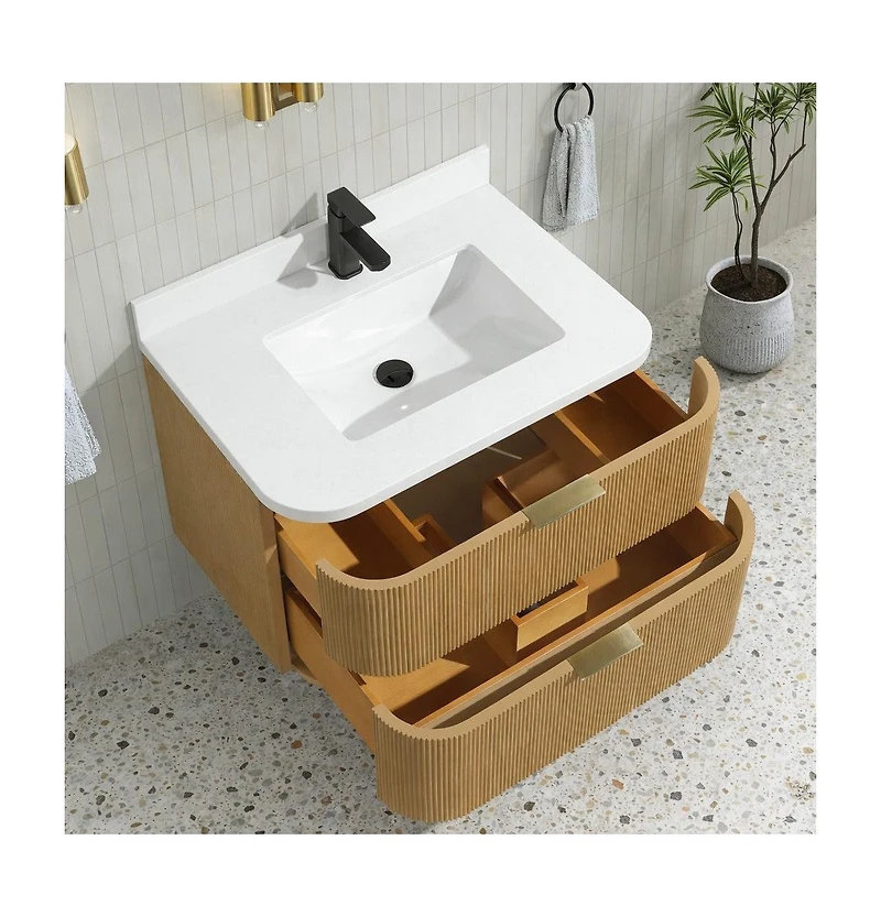 Ari Bath Chantal 30" Floating Bathroom Vanity Oak