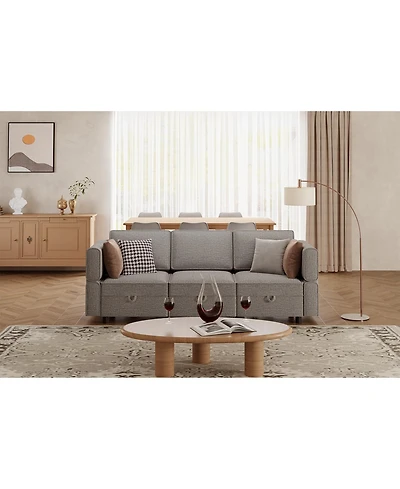 gaomon Convertible Sectional Sofa with Reversible Chaise, Chenille Modular Couch with Storage