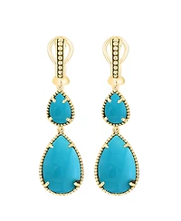 Effy Collection Turquoise Drop Earrings in Gold Over Sterling Silver