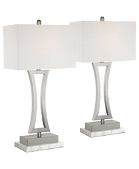 360 Lighting Roxie Modern Table Lamps Set of 2 with Marble Risers 31" Tall