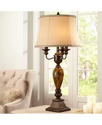Kathy Ireland Mulholland Traditional Table Lamp 37" Tall Marbleized with Usb Dimmer