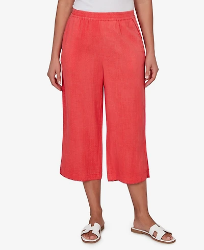 Ruby Rd. Petite Snow Washed Gauze Pull-On Capri Pants