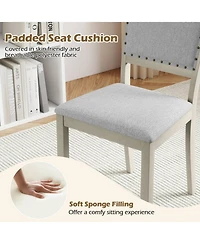 Gouun Set of 2 Farmhouse Fabric Upholstered Dining Chairs with Nailhead Trim