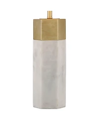 Possini Euro Design Modern Table Lamps 21" High Set of 2 Hexagonal Faux Marble and Gold Drum Shade for Living Room Family Bedroom Office