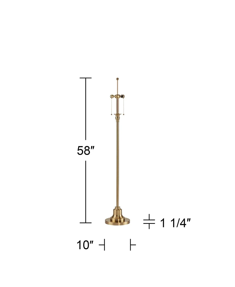 360 Lighting Dyna Traditional 58" Tall Standing Floor Lamp Base Skinny Pole Pull Chain Metal Antique Brass Finish Living Room
