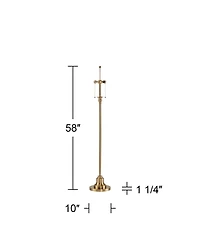 360 Lighting Dyna Traditional 58" Tall Standing Floor Lamp Base Skinny Pole Pull Chain Metal Antique Brass Finish Living Room