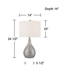 360 Lighting Titus 24 1/2" High Hammered Table Lamp Set of 2