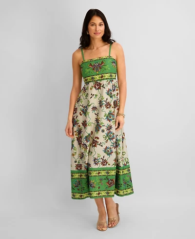 Siena Women's Printed Square-Neck Sleeveless Maxi Dress