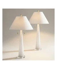 Possini Euro Design Possini Euro Regina 33" High Glass 2-Light Table Lamp Set of 2