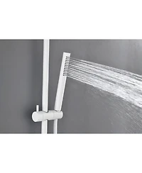 Busdays Stainless Steel Slide Bar Grab Rail with Handheld Shower Head and 69-Inch Hose, Shower Hand Sprayer Set