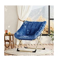 gaomon Rabbit Fur Saucer Chair, Foldable Lounge Chair with Metal Frame, Comfy Accent for Kids, Teens and Adults, No Assembly, Indoor Sofa Seat
