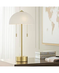 360 Lighting Lia 22 1/2" High Metal Mushroom Pull-Chain 2-Light Table Lamp