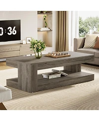 Tribesigns Round Coffee Table, 31.49" Cream White Center Table with 4 Legs, Modern Indoor Tea Table for Living Room, Small Space, Home Decor, Eas