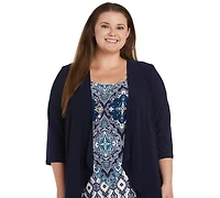R & M Richards Plus Printed Jacket Dress