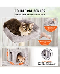 Zeus & Ruta 72 Inch Modern Cat Tree Tower with 2 Condos Sisal Scratching Posts Large Activity Center