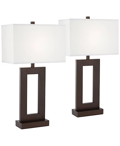 360 Lighting Marshall 30 1/4" Tall Open Window Large Modern End Table Lamps Set of 2