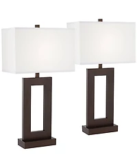 360 Lighting Marshall 30 1/4" Tall Open Window Large Modern End Table Lamps Set of 2