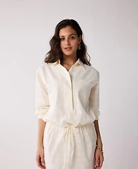 Reistor Women's Oversized Shirt Dress with Drawstring