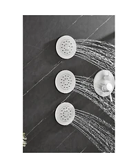 Busdays Complete Shower System with Rainfall Shower Head, Hand Shower, Slide Bar, 3 Bodysprays, Valve Trim and Lever Handles