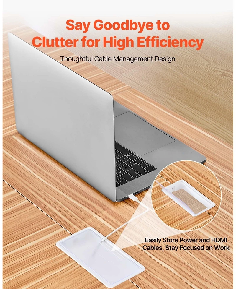 Gouun 6 feet Rectangle Conference Table for 6-8 Person, Modern Office Meeting Desk with Metal Legs.