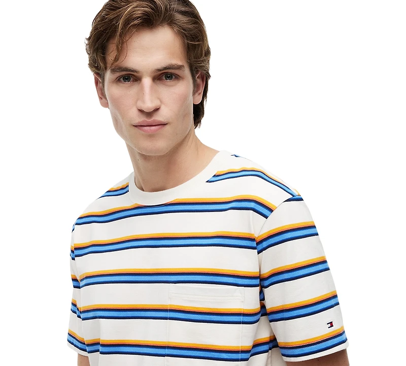 Tommy Hilfiger Men's Yarn-Dyed Multi-Stripe Relaxed-Fit T-Shirt