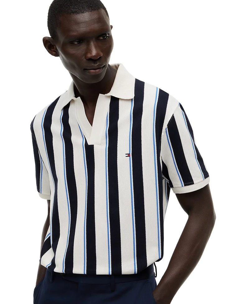 Tommy Hilfiger Men's Crepe V-Neck Polo Shirt