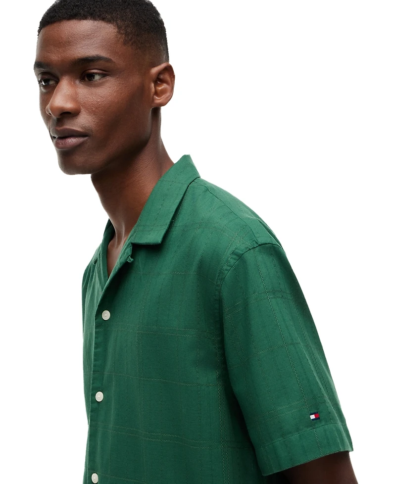 Tommy Hilfiger Men's Open-Structure Windowpane Shirt