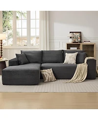 Gaomon Cloud Sectional Couch with L-Shape Chaise- Modern Plush Corduroy Sofa for Living Room