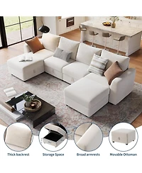 Gaomon Modular Sectional Sofa-Cloud Sectional Couches- Couch Sectional with Large Storage and Ottoman for Living Room, L-Shape
