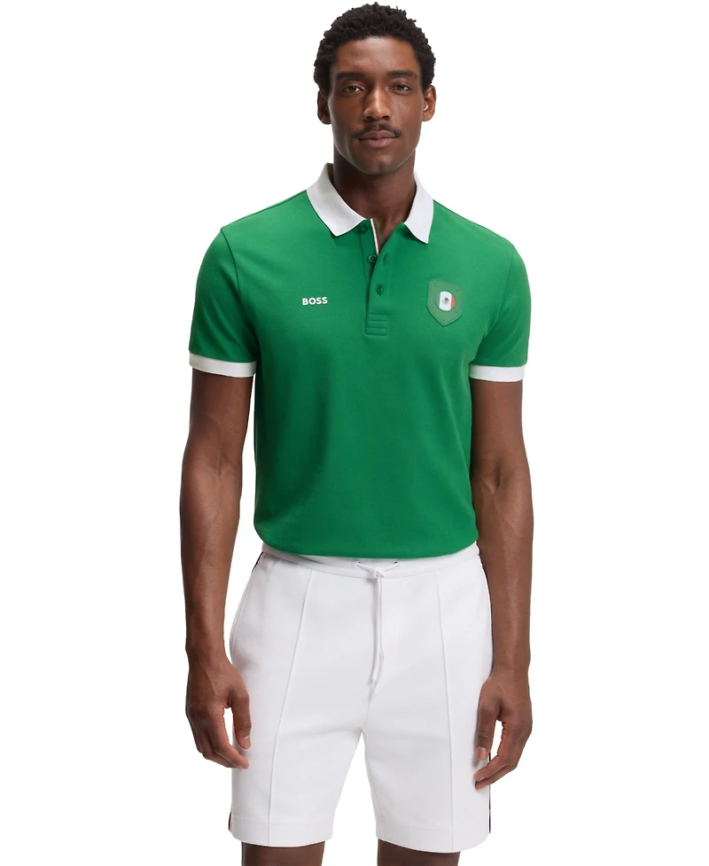 Boss by Hugo Men's Paddy Mexico Flag Trim Polo Shirt