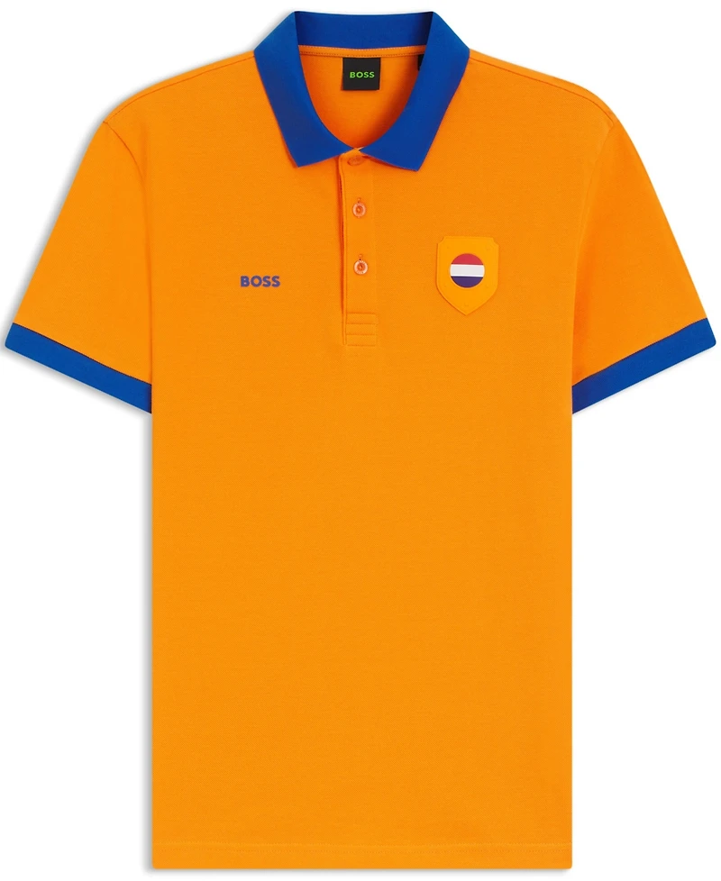 Boss by Hugo Men's Paddy Netherlands Country Flag Trim Polo Shirt