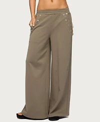 Edikted Women's Zania Iridescent Button Sweatpants