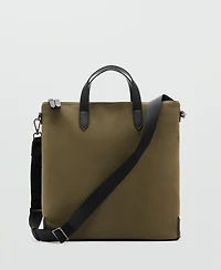 Mango Men's Cotton Adjustable Strap Tote Bag